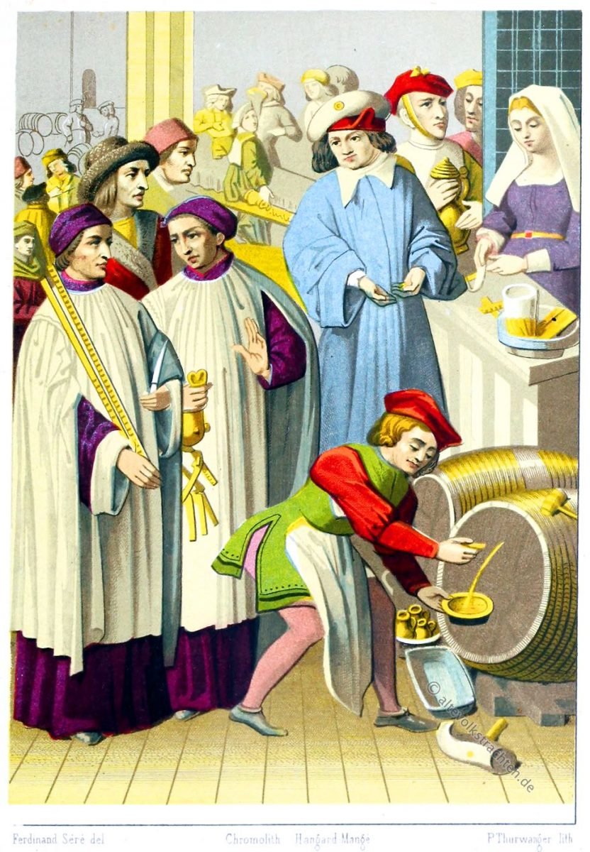 Cabaretier, Schankraum, Gaststätte 15. Jahrhundert, Mittelalter,