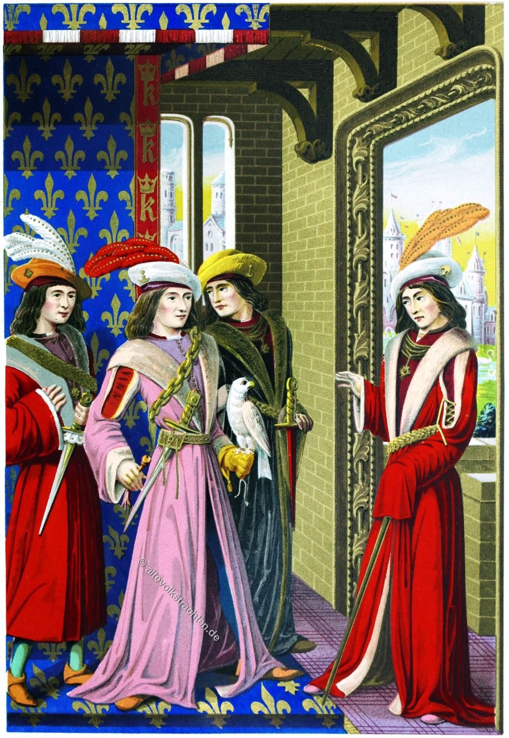 Würdenträger, Karl VIII, Mittelalter, Gotik, Frankreich, Kostüme, Mode
