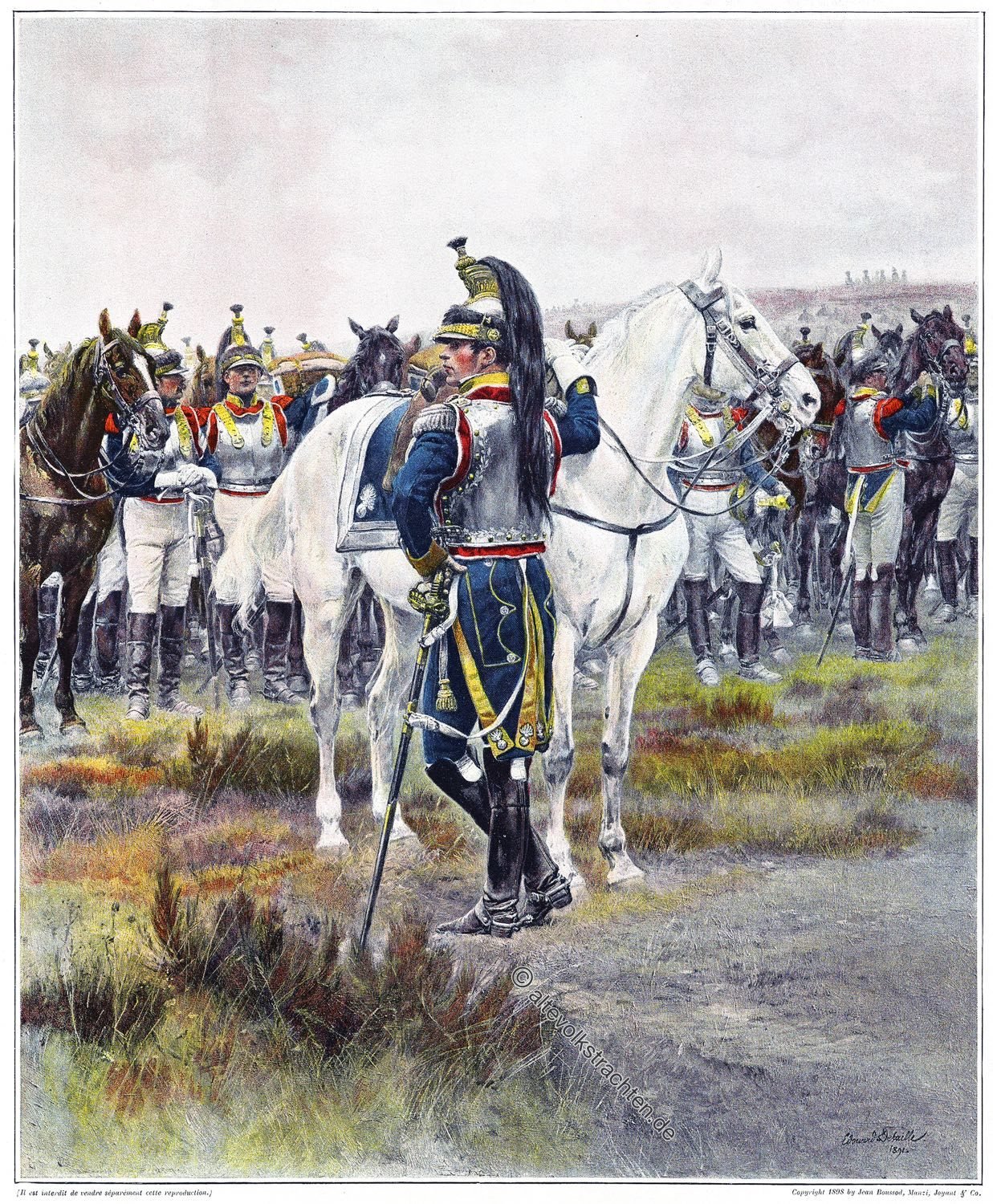 Édouard Detaille. 7me Cuirassiers, Officier superieur, Tenne de campagne