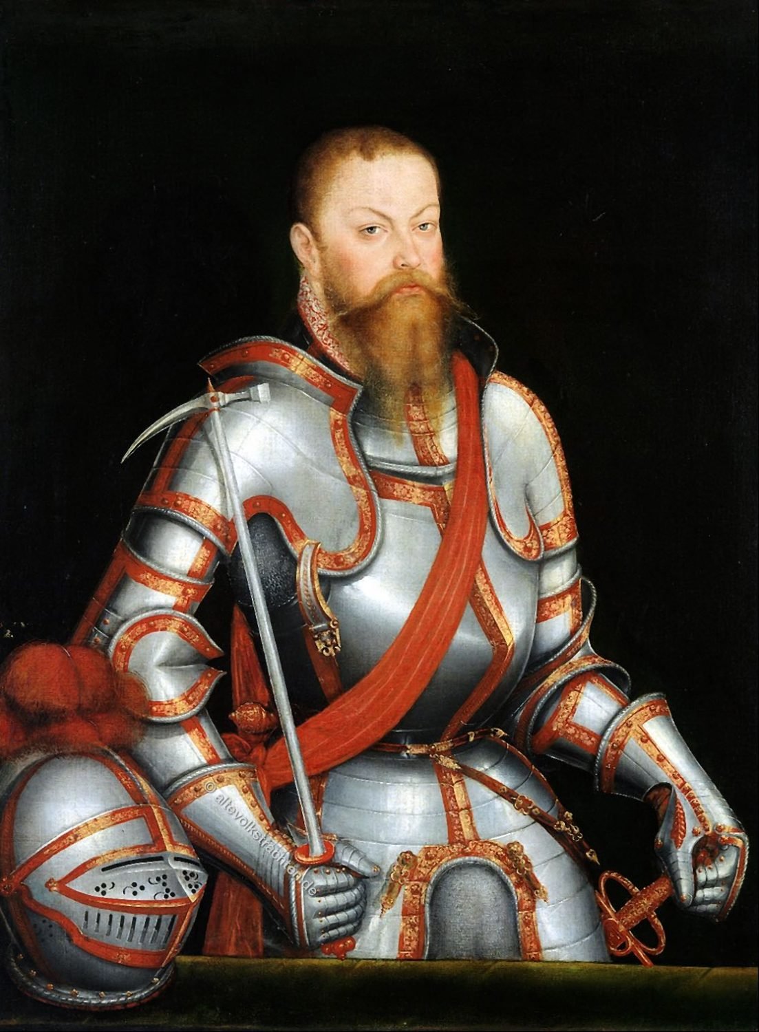 Lucas Cranach, Kurfürst Moritz von Sachsen , Rüstung, Adel, Plattenharnisch