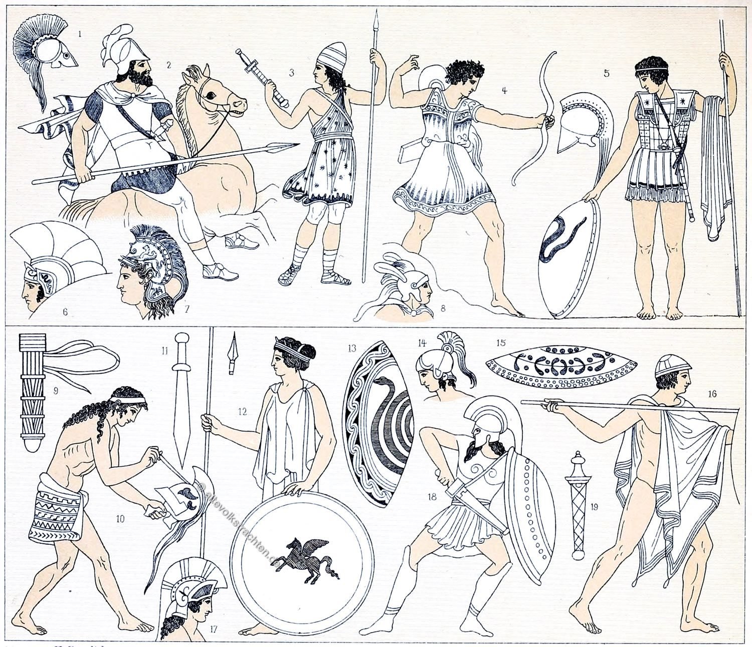 Griechenland, Antike, Soldaten, Spartaner, Hopliten, Bewaffnung,