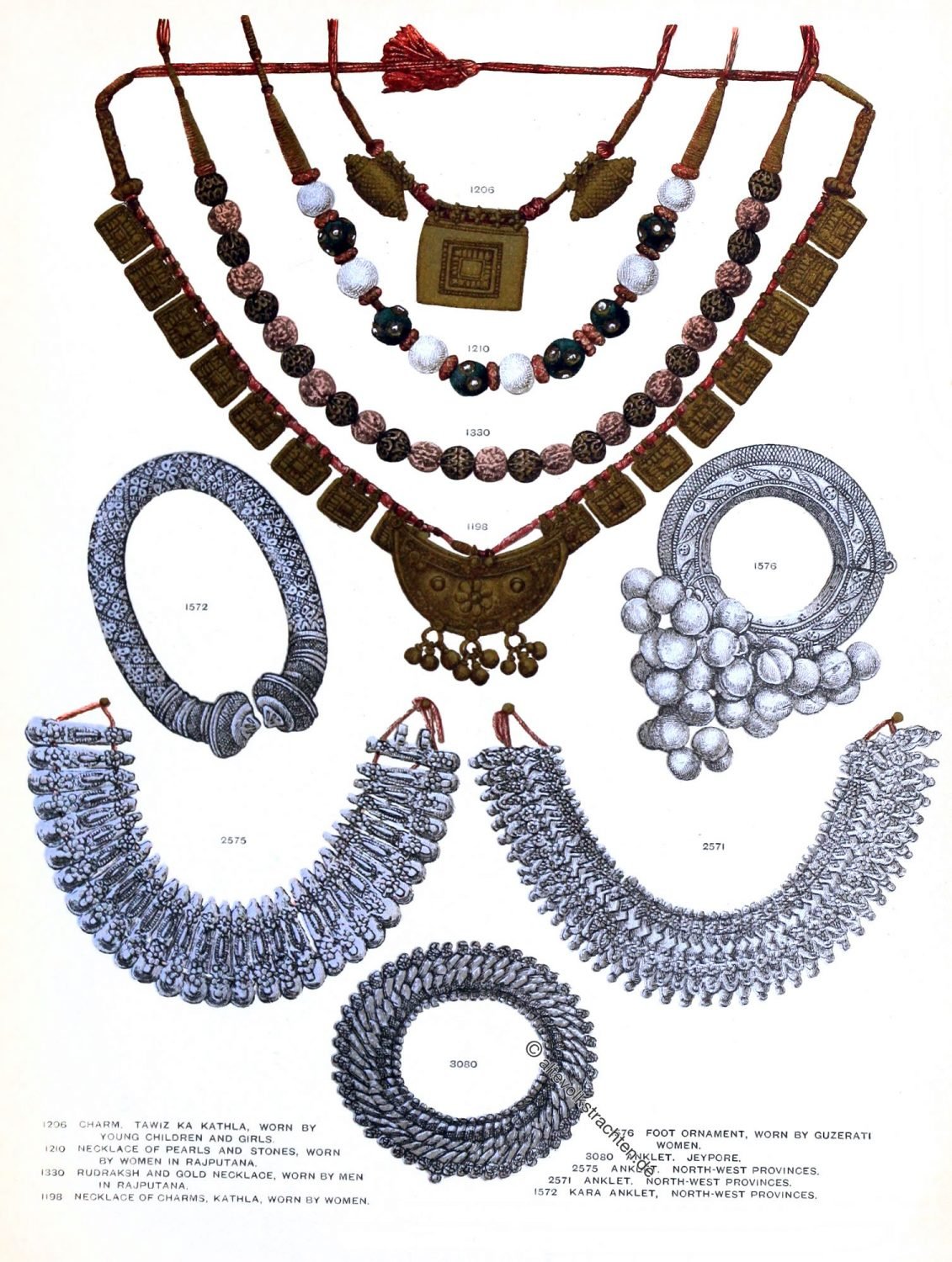 Rajasthan, Schmuck, Jaipur, Museum, Fußkette, Halskette, Rudraksh, 