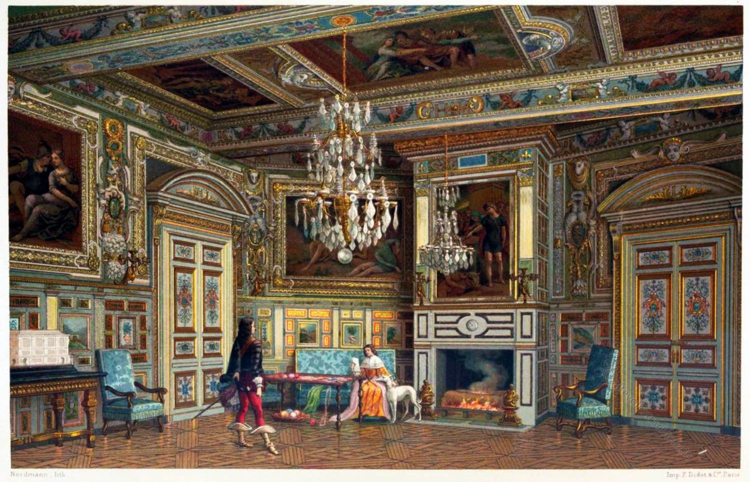 Schloss, Fontainebleau, Chambre, Ovale,