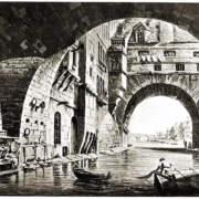 Hotel-Dieu in Paris um 1809, von John Claude Nattes. Hotel-Dieu, Paris, John Claude Nattes, Kupferstich, Stadtansicht,