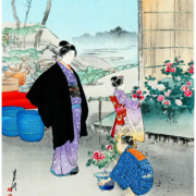 Päonien bei Yotsume, Honjo. Päonien, Pfingstrosen, Yotsume, Honjo, Japan, Kunst, Gemälde