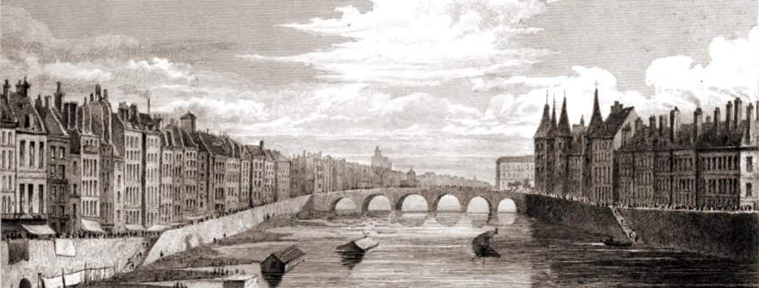Pont au Change, Seinebrücke, Paris, Kupferstich,