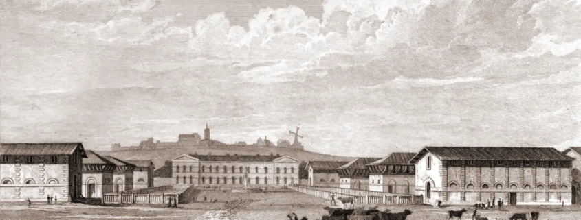 Schlachthof, Montmartre, Paris, Kupferstich,